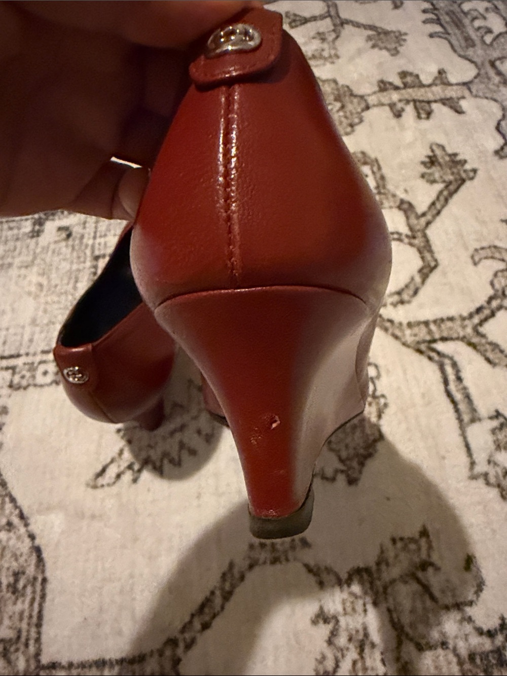 Gucci Women's Brick Red Leather Heels - Picture 5 of 9